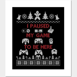 Plaused My Game To Be Here T Shirt Cute Christmas Gift, Ugly Christmas Posters and Art